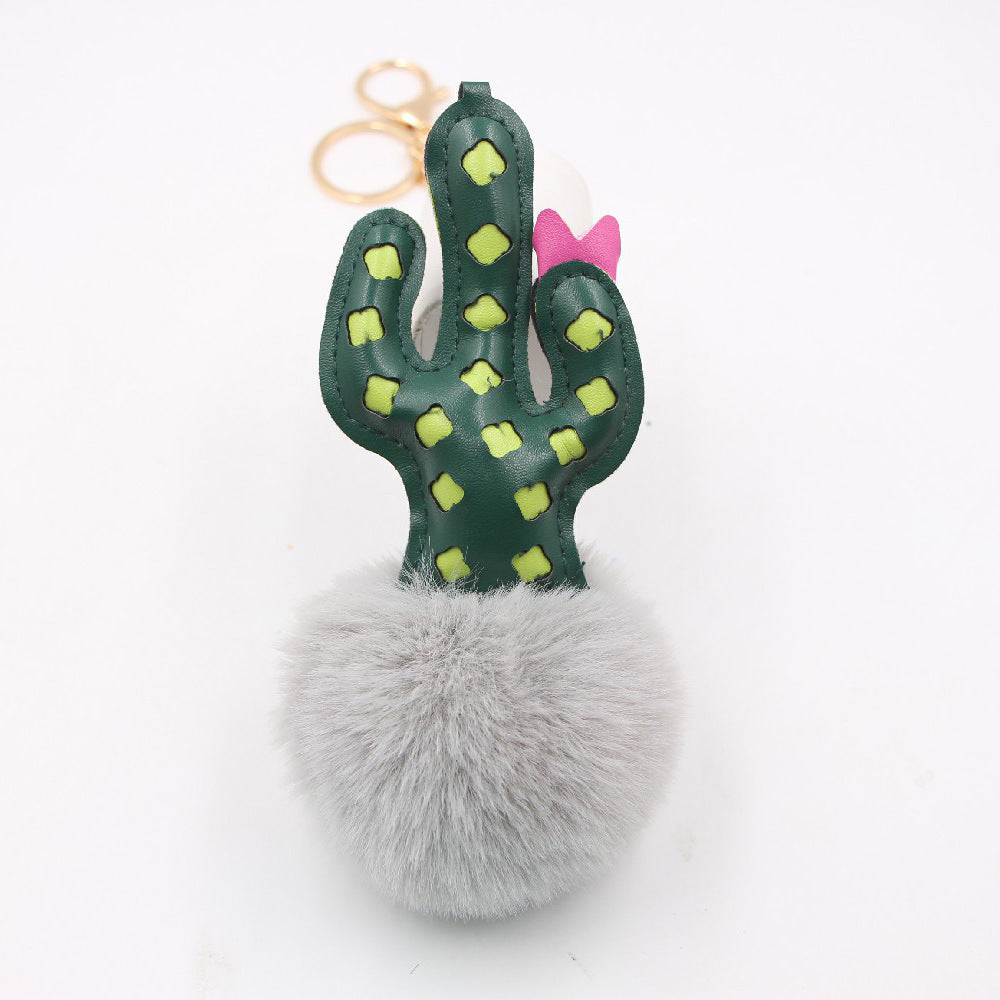 Wholesale Cactus Alloy Fur Ball Keychain